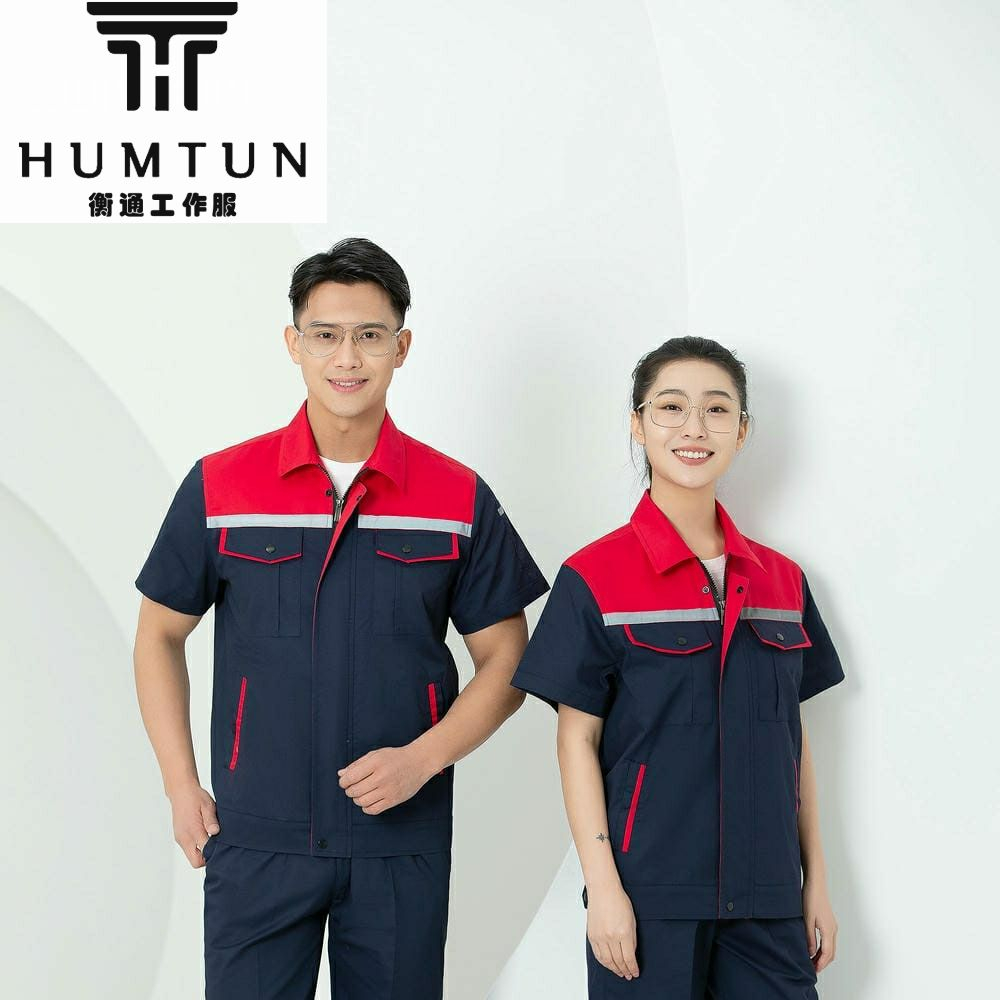 夏季 全工藝磨毛細(xì)斜紋短袖工裝 廠家直銷(xiāo) 工裝定制 工作服 職業(yè)裝 勞保服 可印LOGO 支持來(lái)圖來(lái)樣